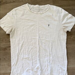 All Saints White Short Sleeve Crew Tee with Small Logo